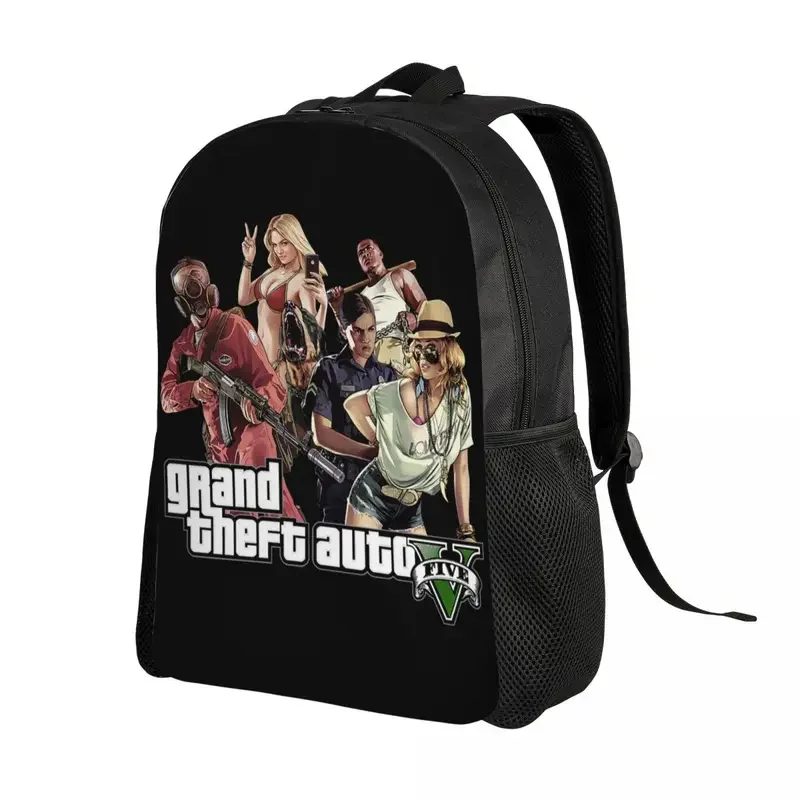 Sac à dos Grand Theft Auto imprimé en 3D pour garçons et filles, jeu GTA, école, collège, sacs de voyage pour femmes, sac à livres pour hommes, convient pour ordinateur portable 15 pouces