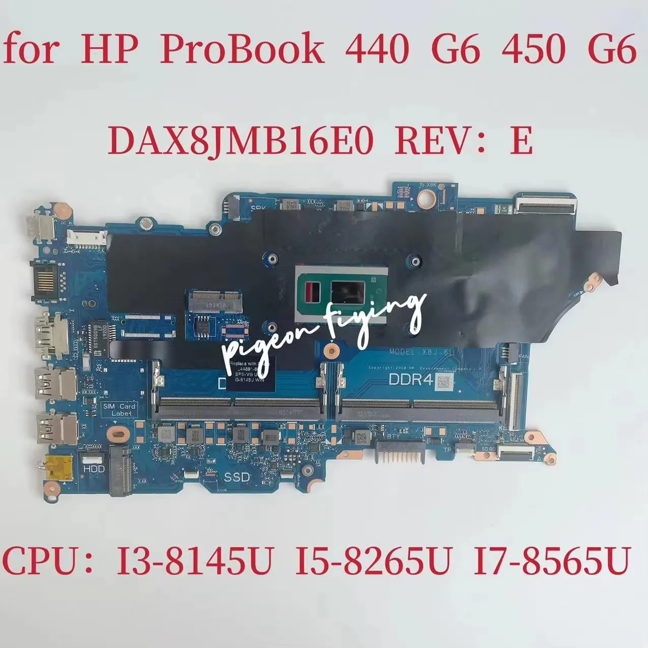 DAX8JMB16E0 For HP Probook 440 450 G6 Laptop Motherboard With I3 I5 I7 8Th Gen CPU DDR4 UMA L44881-601 L44883-601 100% Test Ok