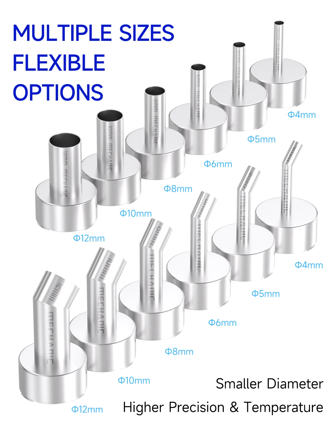 

MECHANIC 861 2008 Original Air Gun Nozzle Straight Mouth Oblique Mouth for Microscopes and Various Hot Air Guns Tools
