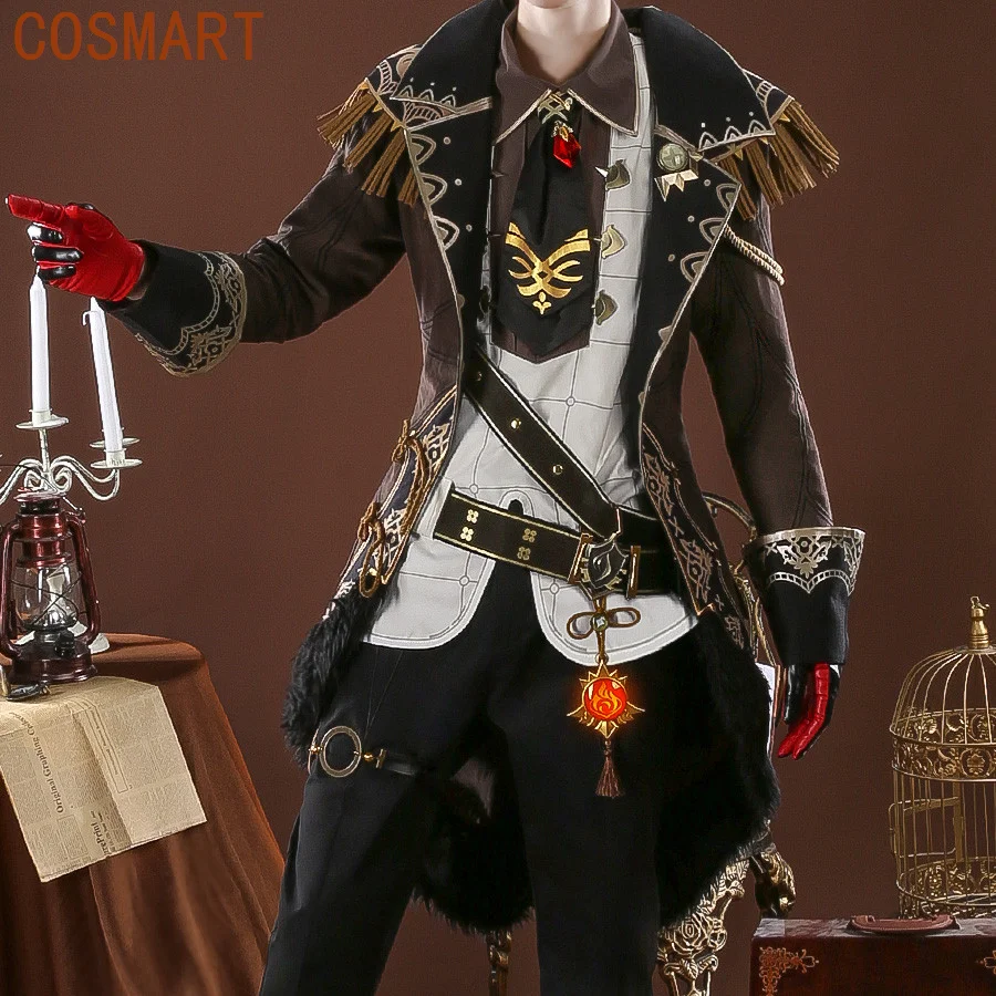 

COSMART Game Genshin Impact Diluc Ragnvindr Cosplay Costume Christmas Outfits Male Uniforms Clothes Diluc Coat+Pants