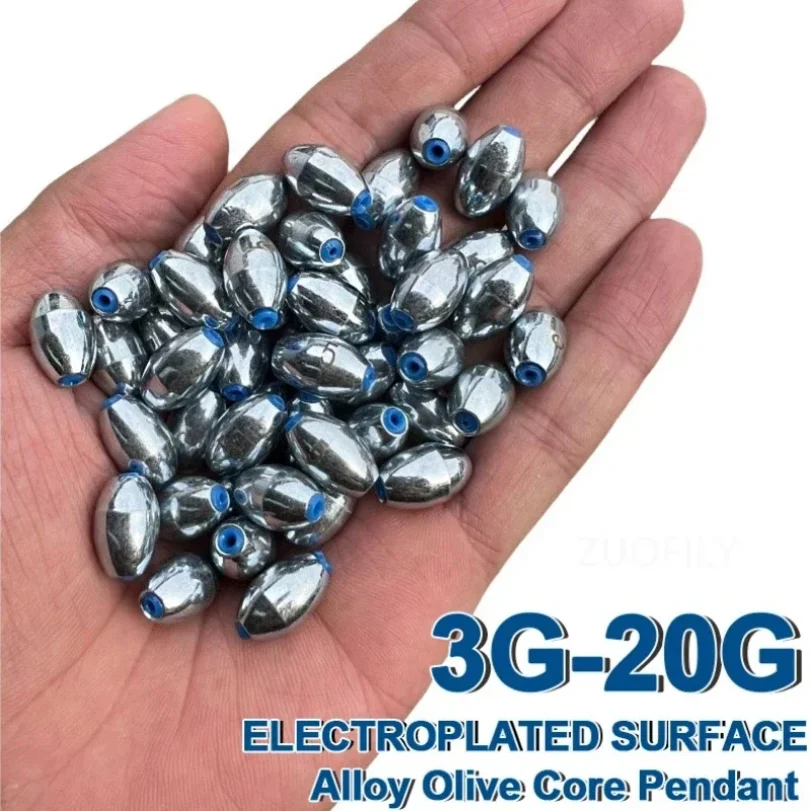 

10pcs/Lot Alloy Hollow Olive Fishing Sinkers 3g/4g/5g/6g/7g/8g/9g/10g/12g/15g Carbon Steel Fishing Weights Fishing Accessories