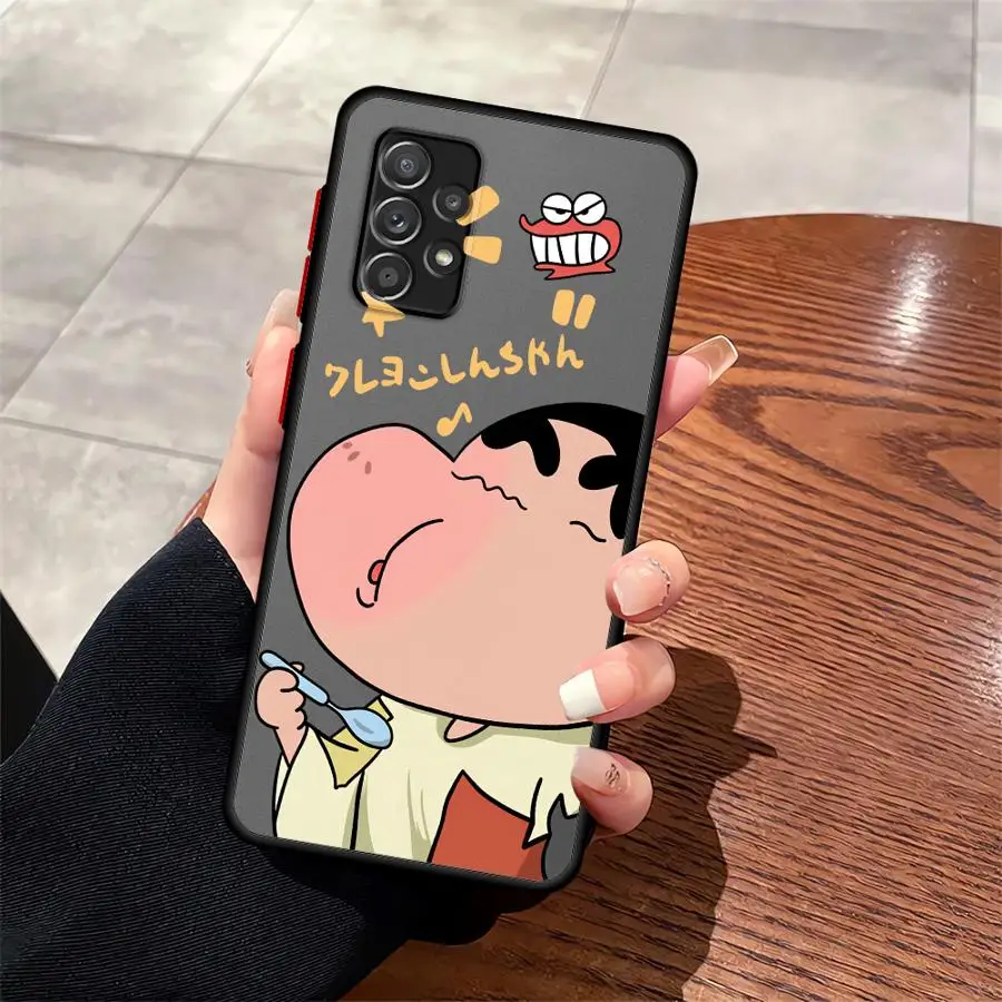 Running C-Crayon S-Shinchans Case for Samsung Galaxy A34 A36 A54 A16 A15 A56 A55 A14 A23 A17 A52 A73 A33 A53 A35 A52S A72 Phone