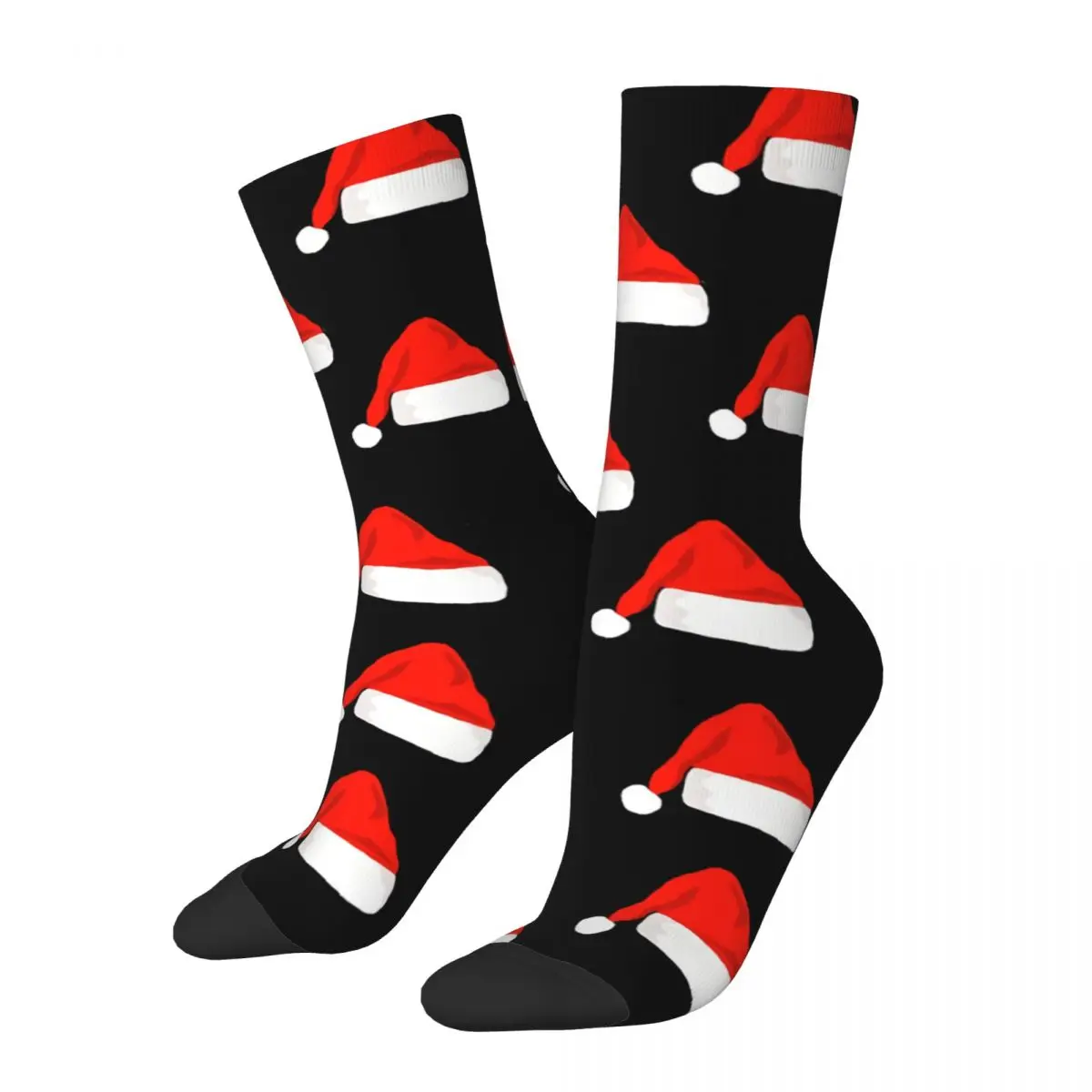 

Hip Hop Retro Santa Claus Christmas Red Hat Crazy Men's Socks Unisex Harajuku Seamless Printed Novelty Happy Crew Sock Boys Gift