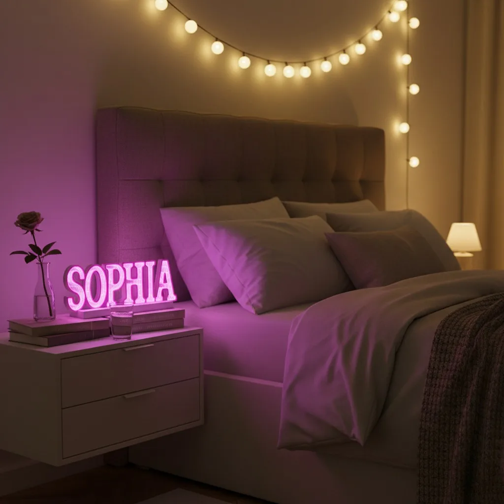 Custom 3D Mirror LED Neon Sign USB Light with Switch Romantic Decor for Valentine's Day Proposal Anniversary Bedroom Decorations