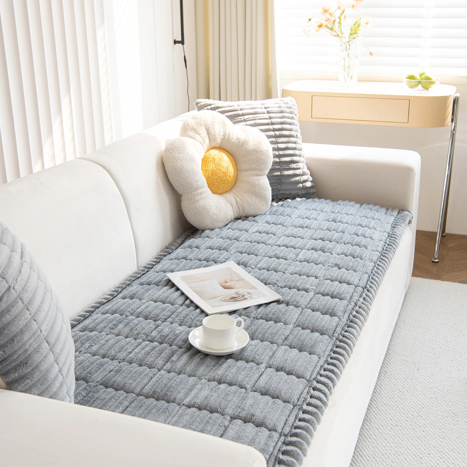 Verdicken Plüsch Sofa Schon bezug universelle rutsch feste super weiche Sofa Handtuch Winter Cord Couch Kissen für Wohnzimmer modernes Zuhause