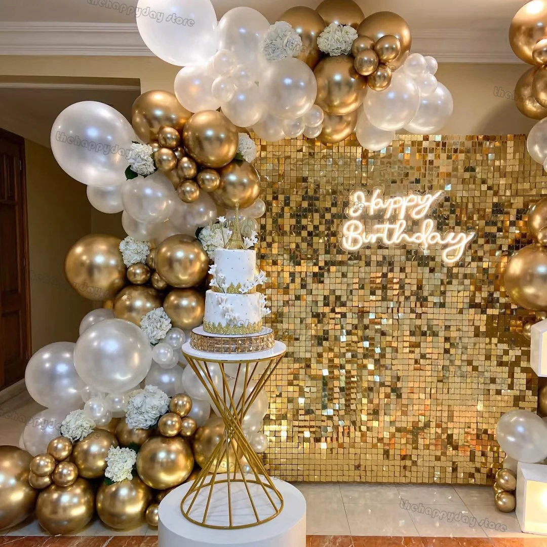 12 Stück schimmernde Wandhintergrund, silberfarben, quadratisch, mit Pailletten, schimmerndes Wandpaneel für Geburtstag, Hochzeit, Babyparty, Party-Hintergründe – Detail 32