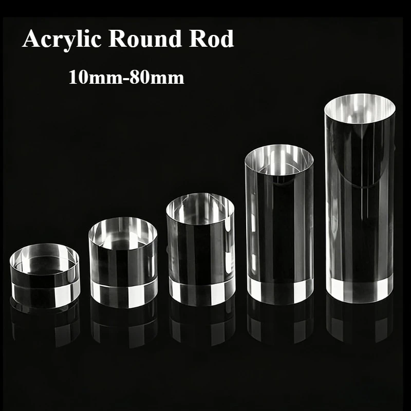 Acrylic round Cylinder Display Stand 10mm-100mm Length Transparent Base Figure Booster Pad Jewelry Accessory Display Rack
