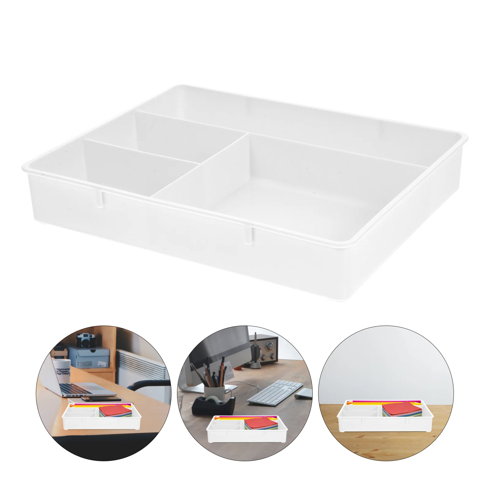 

3Pcs Stackable Desk Organizer Tray Multi-Grid Stationery Holder Drawer Storage Box for Makeup Jewelry Home Drawer Organizer Tray