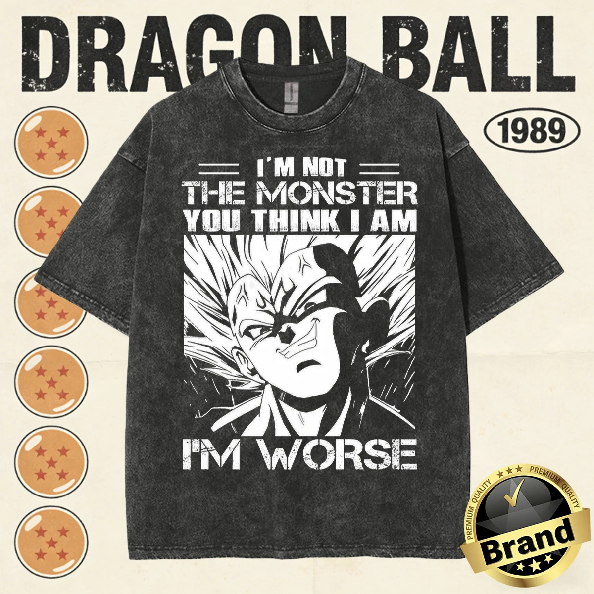 2026 Sommer Dragon Ball Heavyweight T-Shirt Herren 100% Baumwolle Vintage Washed Print Retro Streetwear Oversized Familien-Matching-Tops