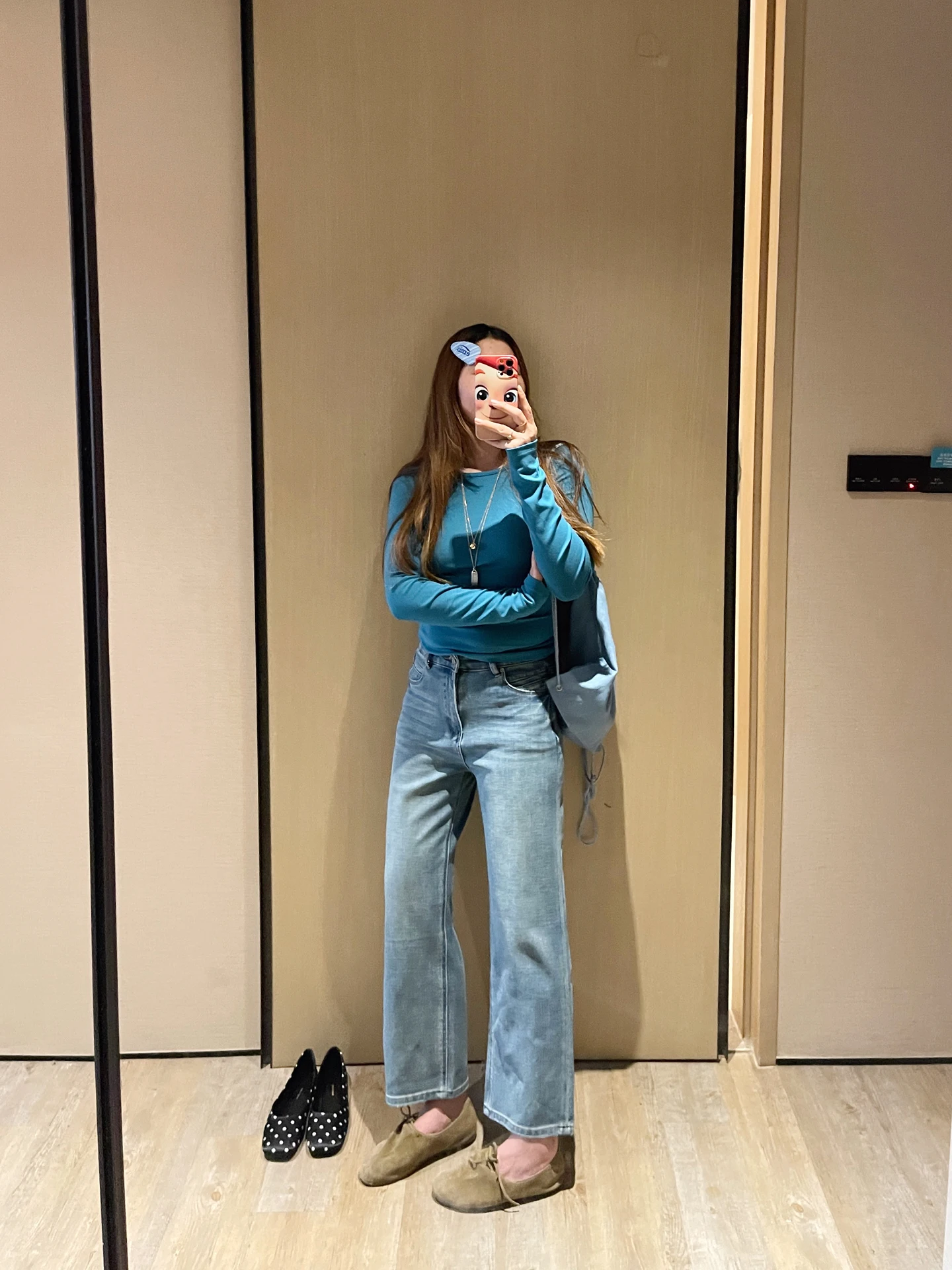 

KOGIRL Spring New High Waist Slim Fit Straight Leg Denim Jeans Women's Cotton Lycra Four Sided Elastic Breadsti Pants