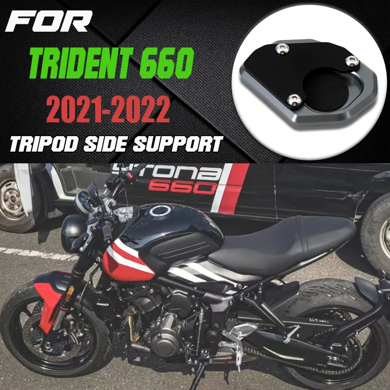 

For Trident 660 TRIDENT660 trident 660 2021 2022 New Motorcycle Accessories Kickstand Sidestand Stand Extension Enlarger Pad Kit