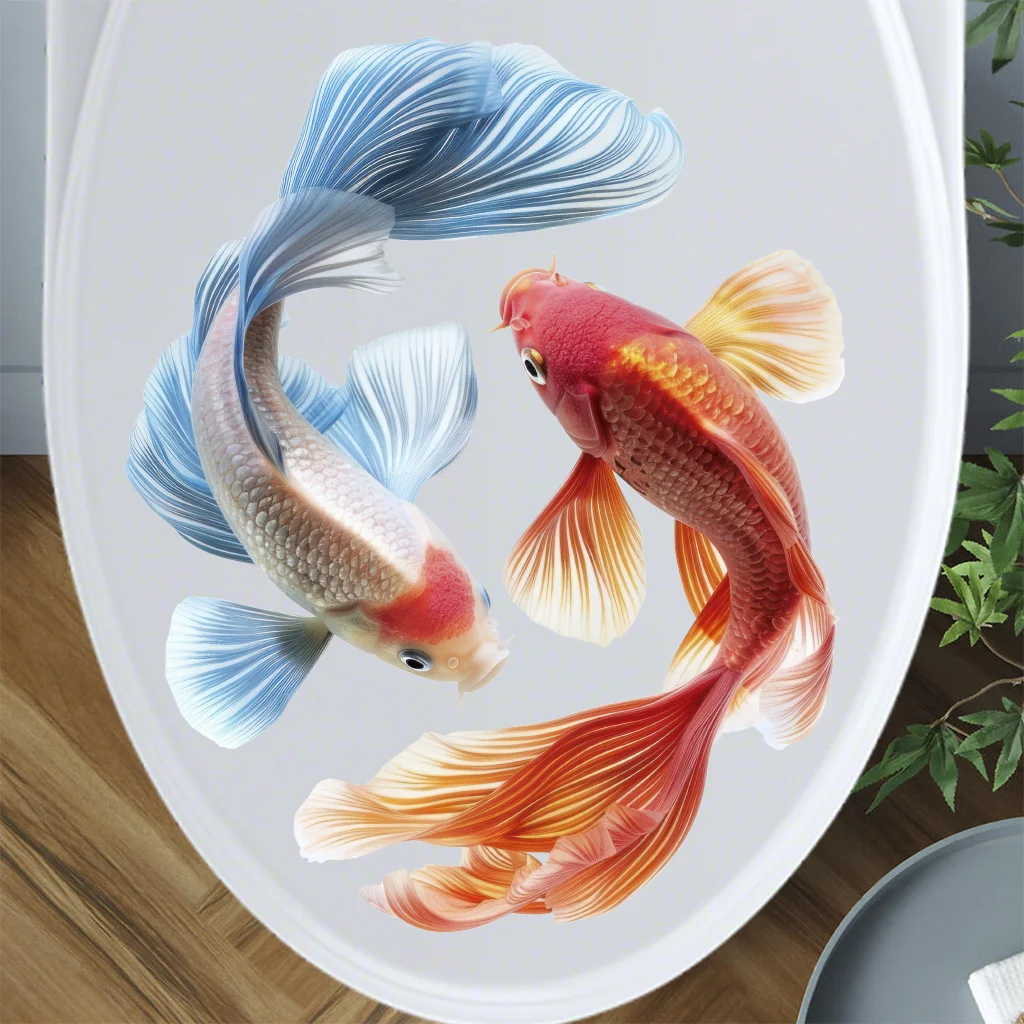 Removable Koi Stickers Vinyl Aquarium Decals Swimming Koi Pond Fish Suitable for Wall Door Fish Tank Decoration B138