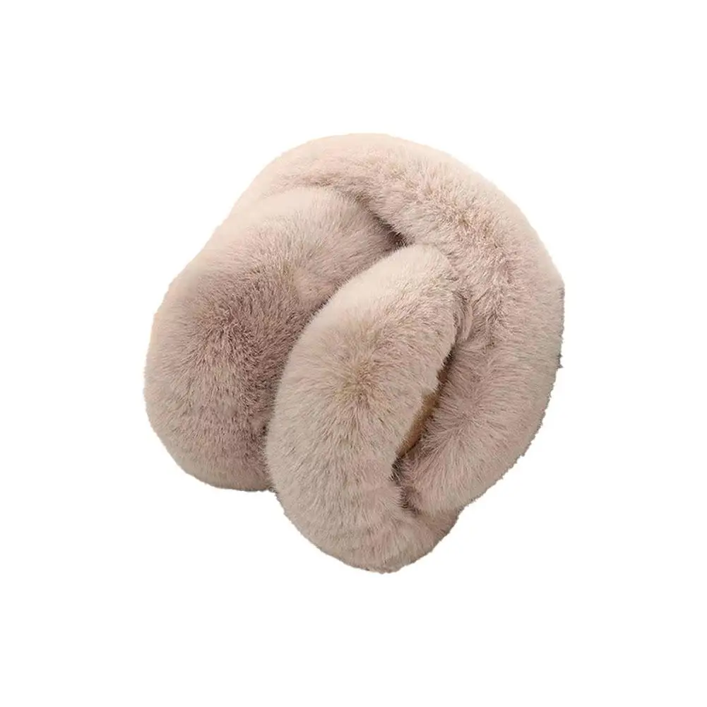 Fashion Plush Earmuffs for Autumn Winter Unisex Ear Warmer Adjustable Foldable Solid Color Earflap Outdoor Daily Accessory