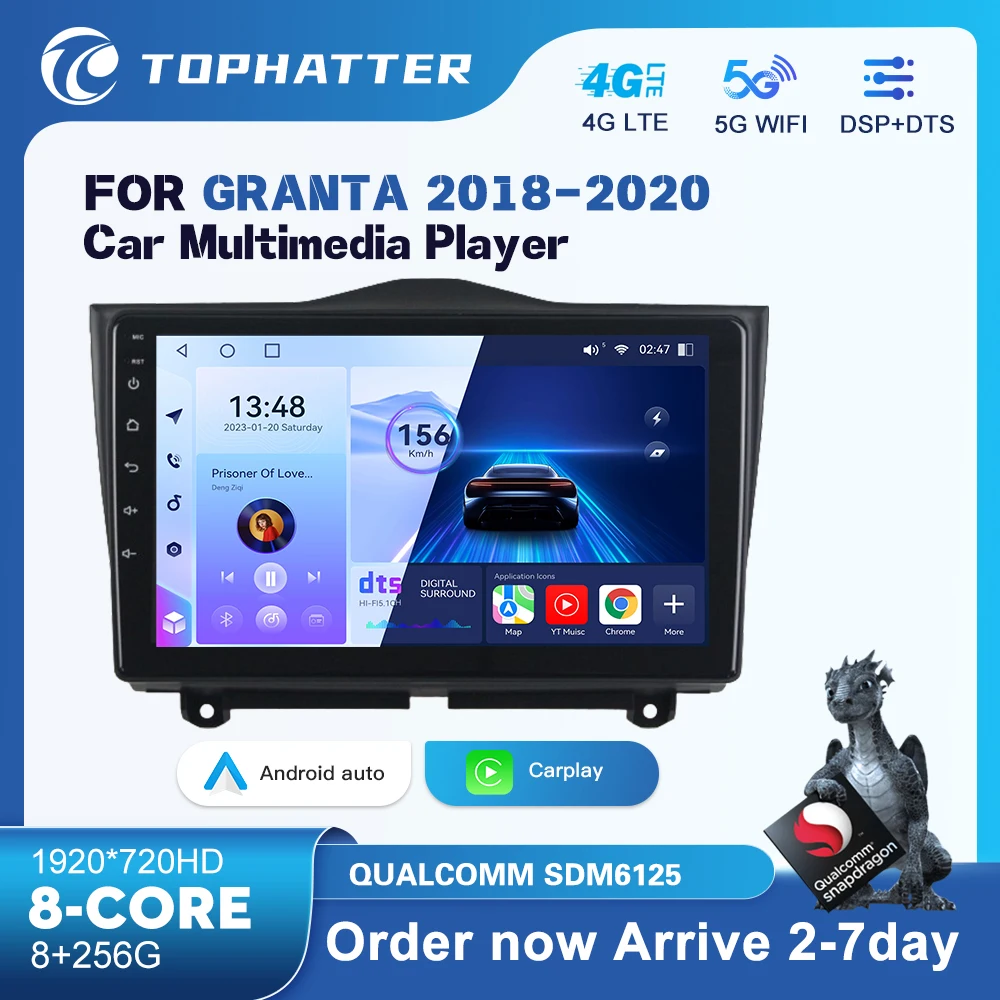 

Android14 Wireless CarPlay Auto Car Radio Qualcomm For LADA Granta 2018-2020 8core Multimedia GPS 2din Auto Android Head Unit
