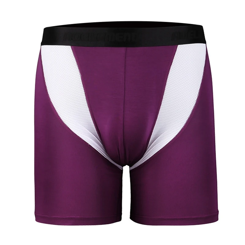 Hommes respirant maille Sexy caleçon boxeur doux longs Boxershorts respirant mâle culottes Shorts sous vêtements pantalons caleçons