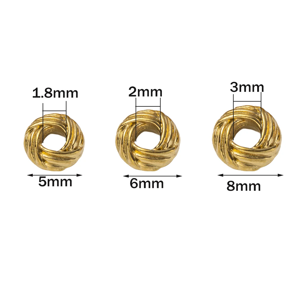10pcs Stainless Steel Flower Beads PVD Gold Plated Loose Spacer Bead for DIY Bracelet Needlework Jewelry Making Supplies view 2