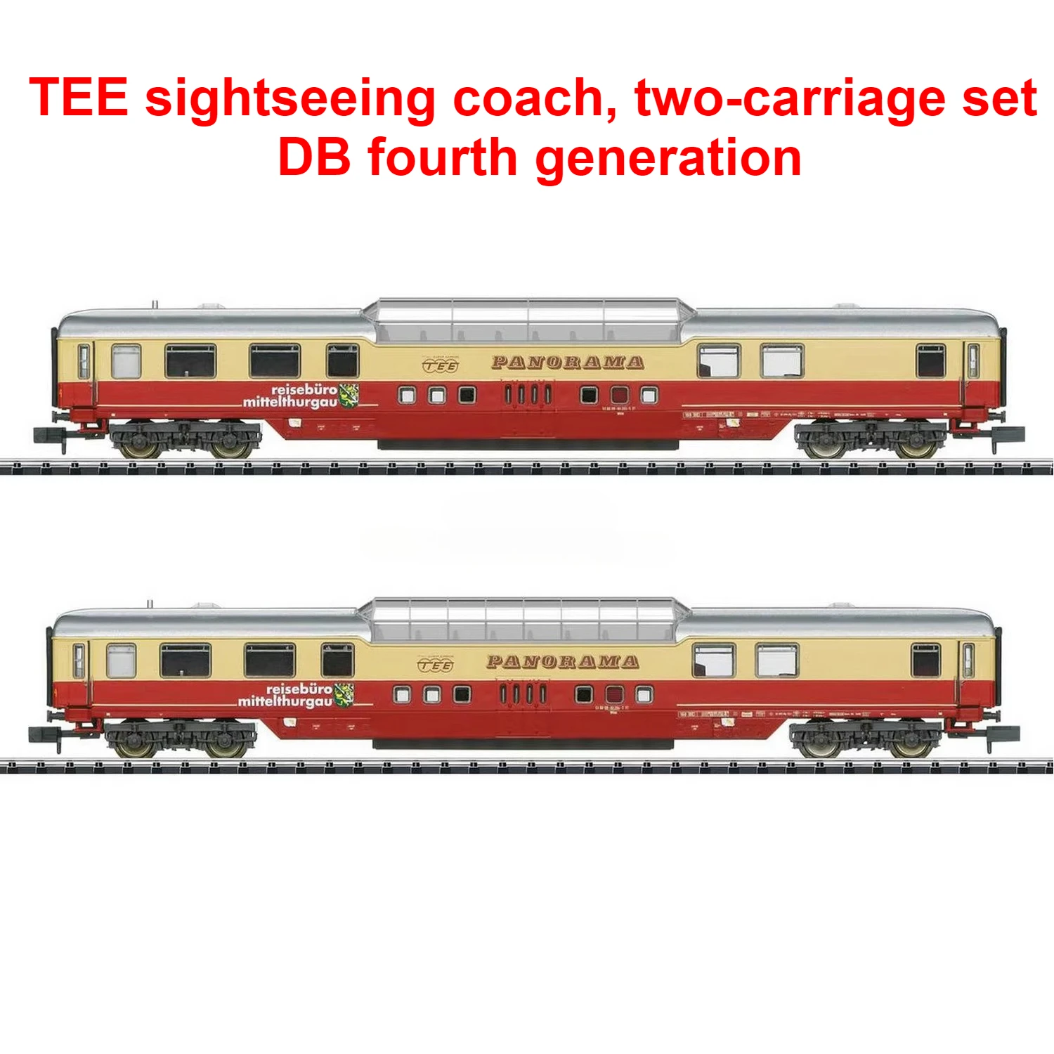 

N-type 1/160 Toy Train Set 18712 TEE Observation Car Two-car Set DB Fourth Generation Train Model Boys Gift
