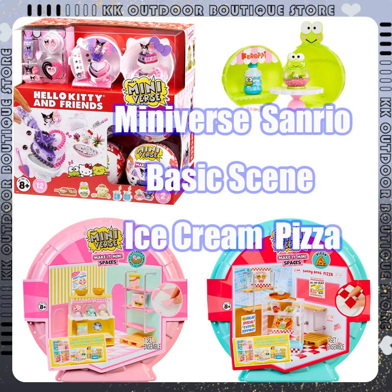 

MGA Miniverse Hellokitty Sanrio And Friends Series Mini Toy Blind Box Play House Basic Scene Ice Cream Pizza Theme Anime Gifts