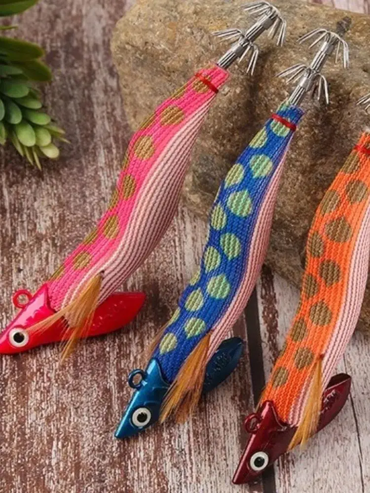 Crevettes 125mm 30g gabarits de calmar luminescents Sycamore pied Webfoot en bois poulpe Egi leurre Wobbler appât dur artificiel pêche au seiche