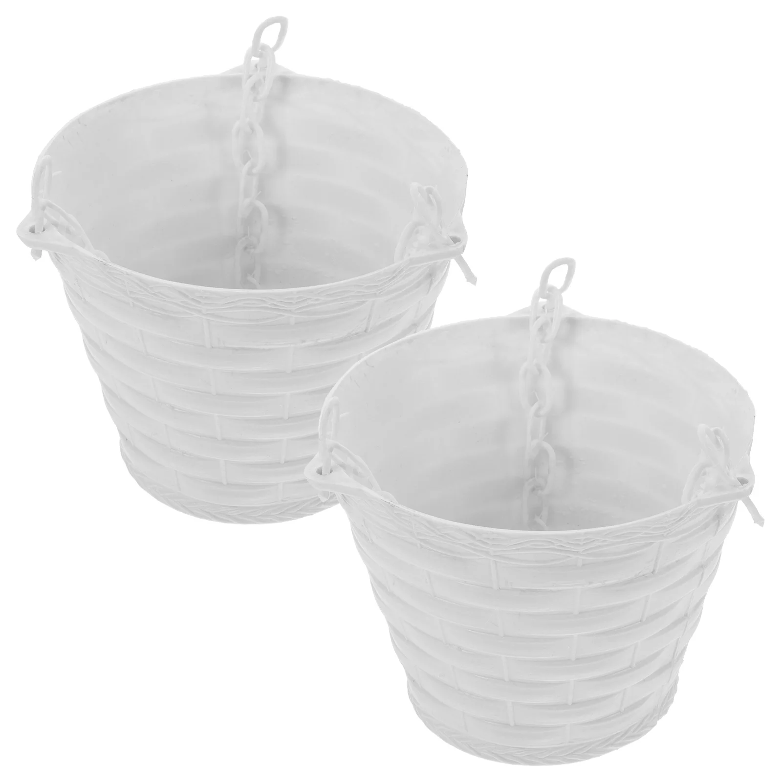 

2Pcs Plastic Hanging Baskets Durable Easy Install Balcony Railing Planters for Fresh Beautiful Atmosphere Flower Container