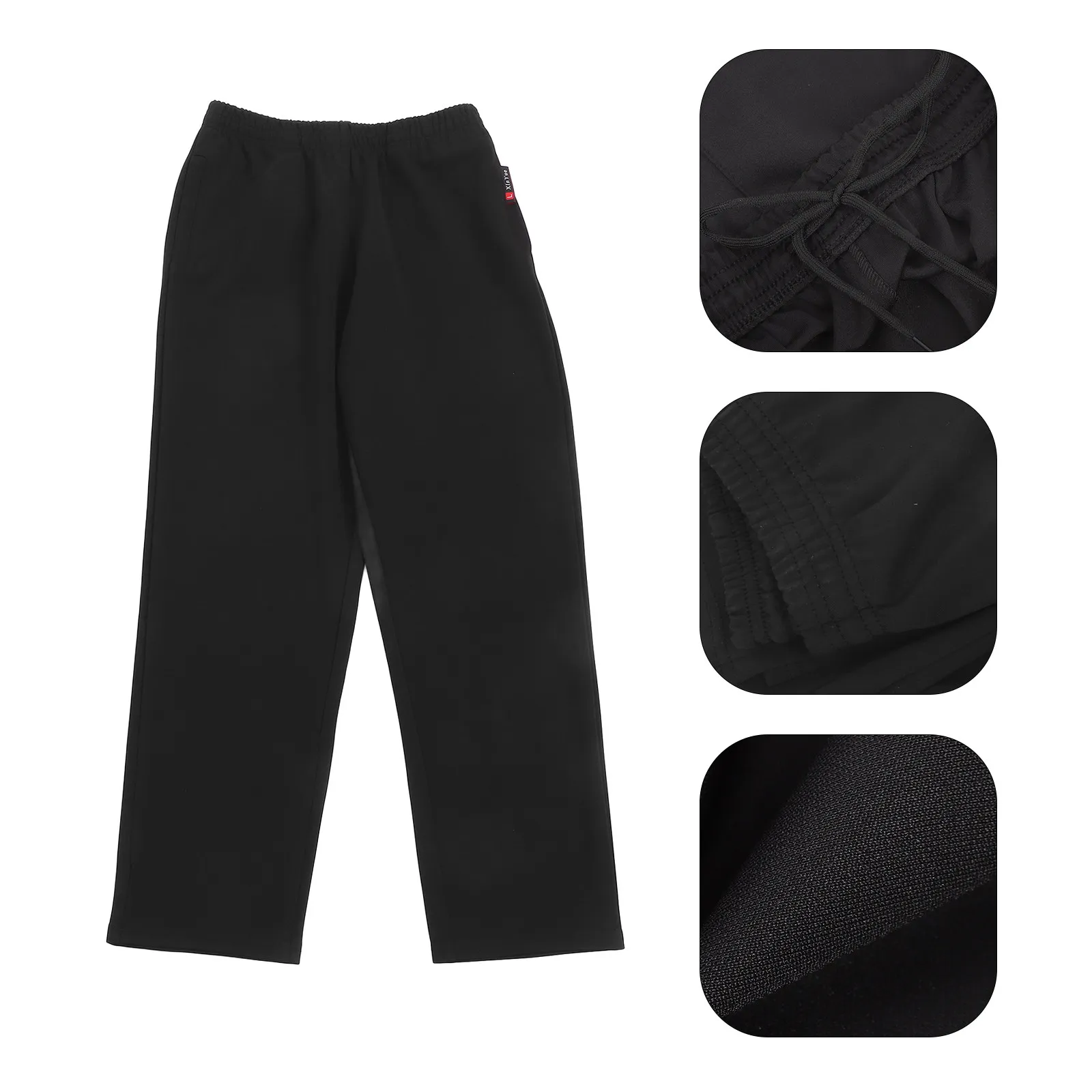 Black Breathable Chef Pants Men Kitchen Work Drawstring Waist Cargo Style Loose Comfortable Culinary Xl Sweatpants