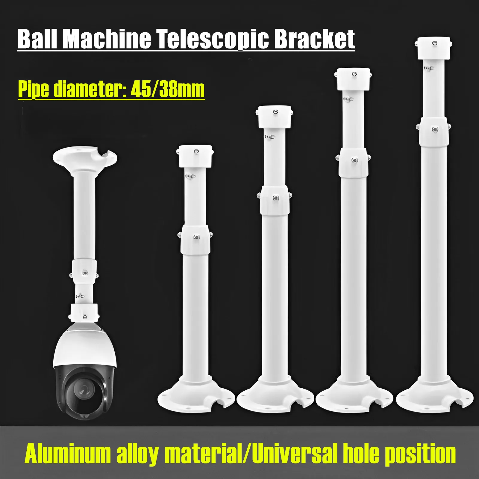 

I Type High Speed Dome CCTV Camera Ceiling Mounting Bracket Aluminum Alloy Thickened Extension Tube 30-60cm 60-120cm Retractable