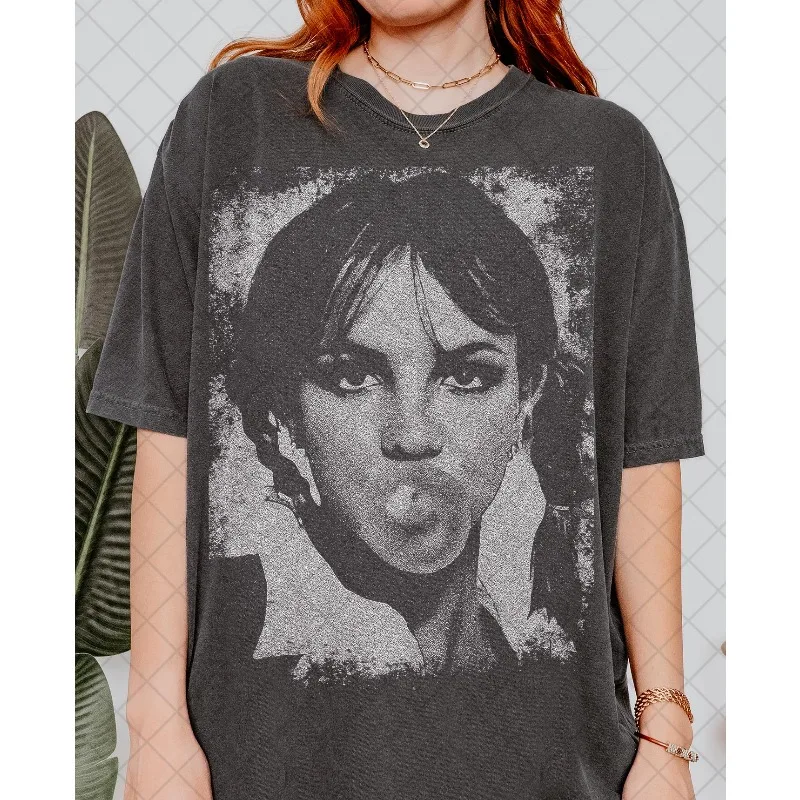 Camiseta Retro con Estampado de Burbuja de Chicle de Britney Spears, Camiseta de Mujer, Estilo Veraniego, Unisex, Informal, a la Moda