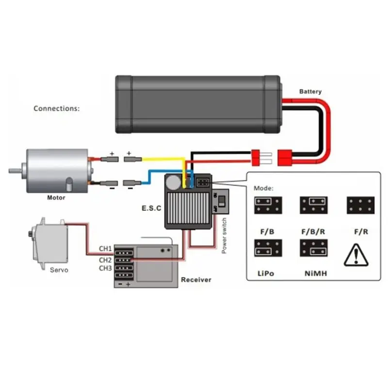 RC Auto Borstel ESC 3 Modi 60A 6860 RTR Elektronische Snelheidsregelaar Voor 1/10 Boot Voor 1/10 Tanks RC Auto vrachtwagen RC Schip ESC