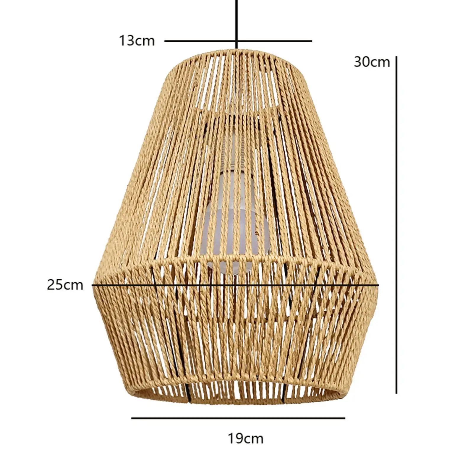 Lantern Style Woven Lampshade Paper Rope Light Shade Ceiling Fixture for Restaurant Hotel Kitchen Island