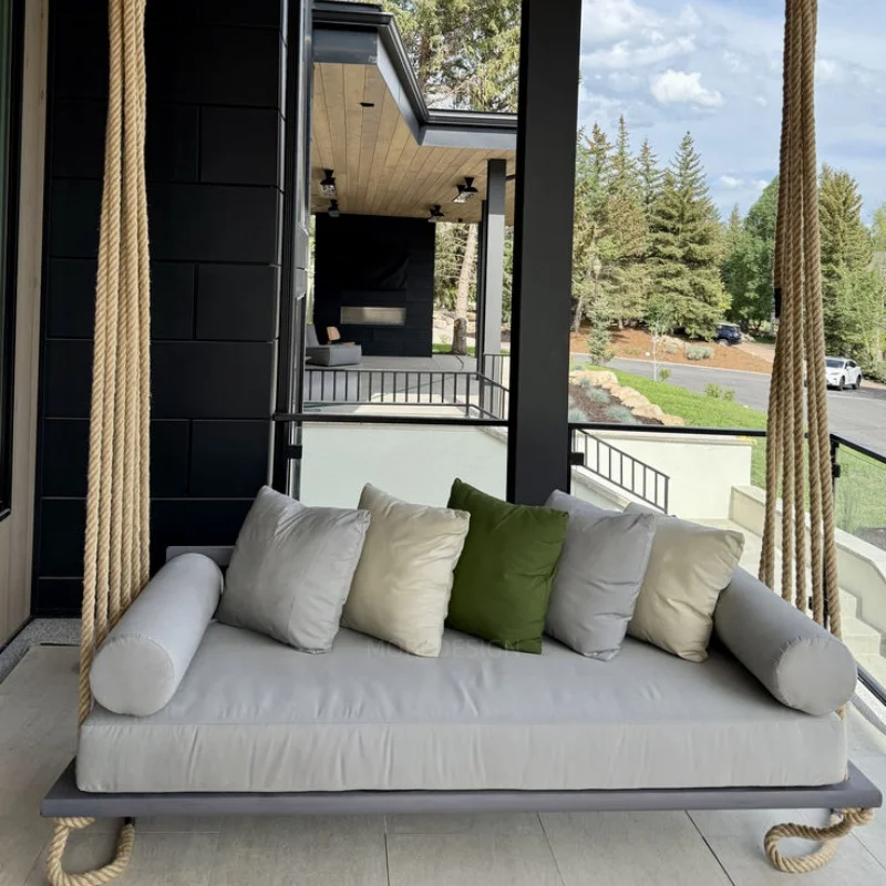 Customizable Contemporary Waterproof Outdoor Swing Chair, Durable Comfortable Garden Patio Furniture for Coastal Style