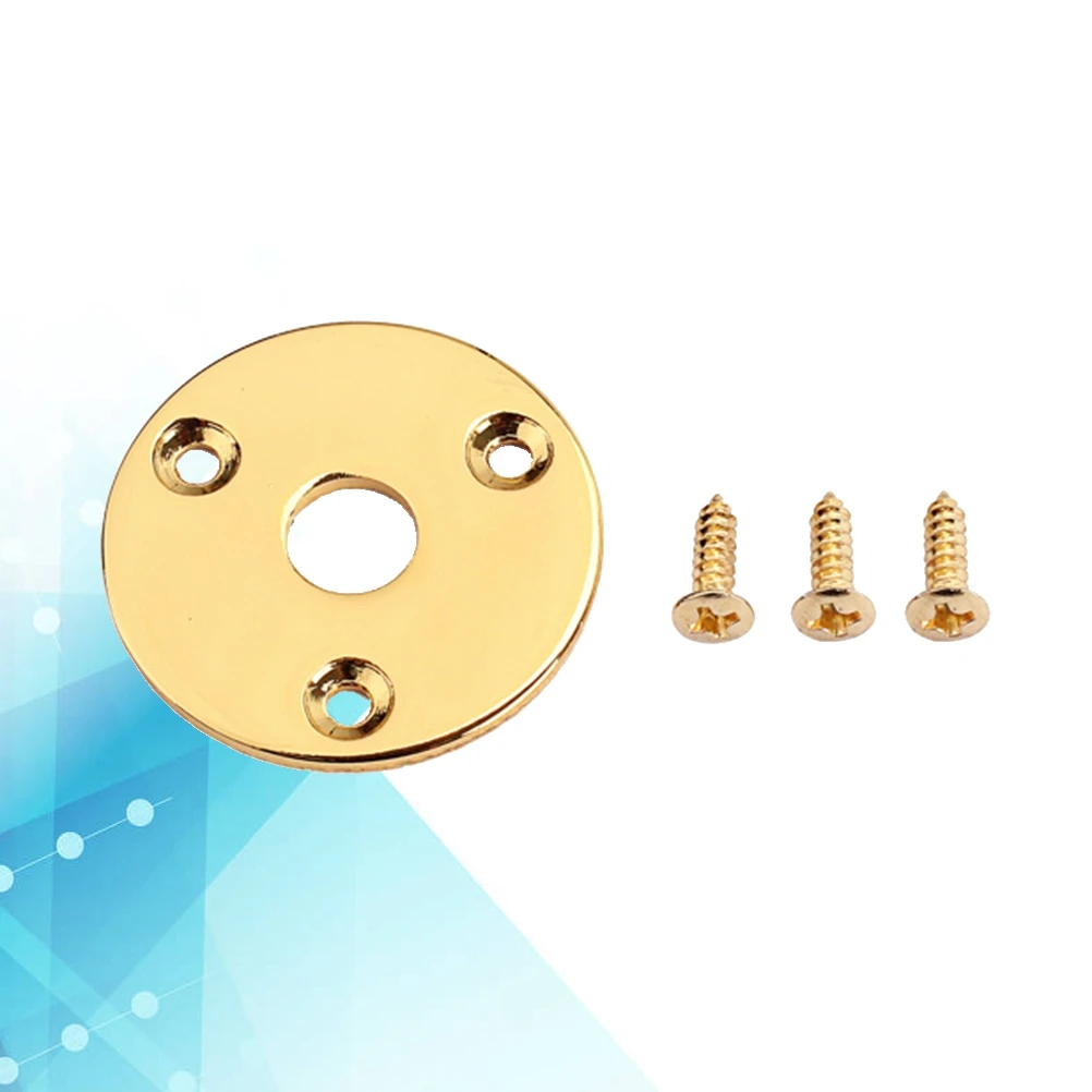 

Sturdy Round Guitar Jack 1/4 Inch Indented Metal Pickup Input Socket Plate For Electric Guitar Bass Gold Plated Durable Iron