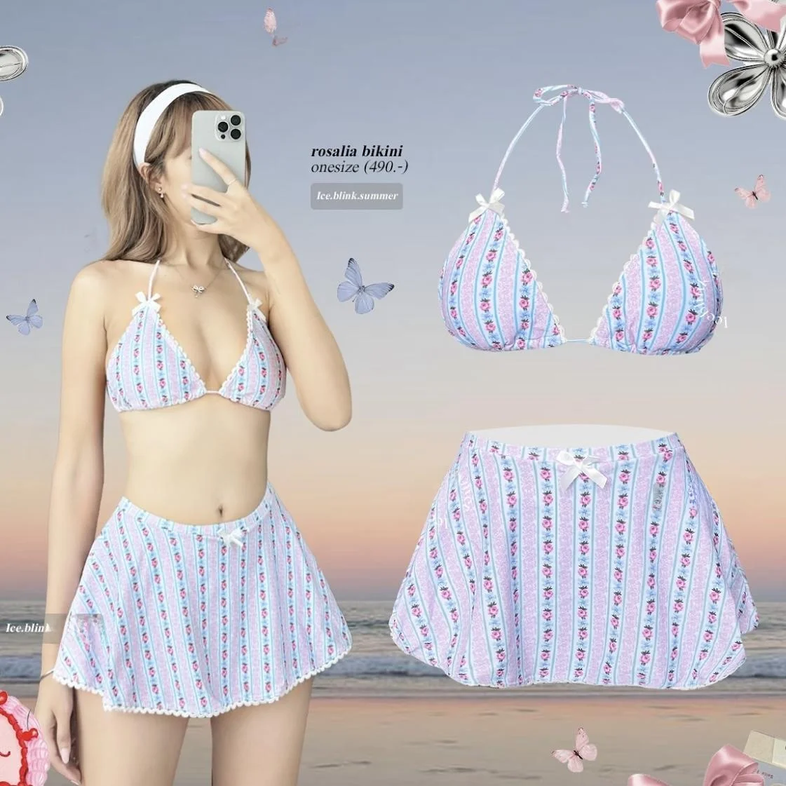 

Women's Bikini Swimsuit Pure Desire Sle Korean Japanese Sexy Tie Waist Small Chest Sweet Separate Skirt Sle Hot Spring Sw...