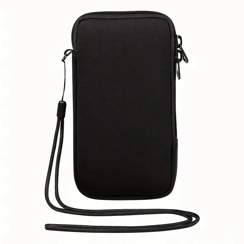 1pc Universal Neoprene Mobile Phone Bag Zipper Solid Color Cellphone Storage Bag Portable Shockproof Travel Storage Pouch