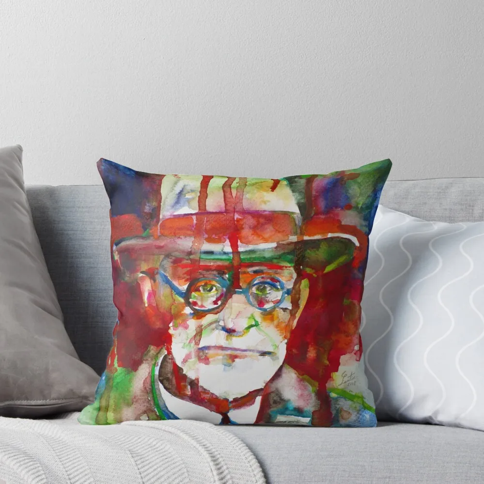 SIGMUND FREUD - watercolor portrait.13 Throw Pillow bed pillows luxury decor Pillowcases Bed Cushions pillow