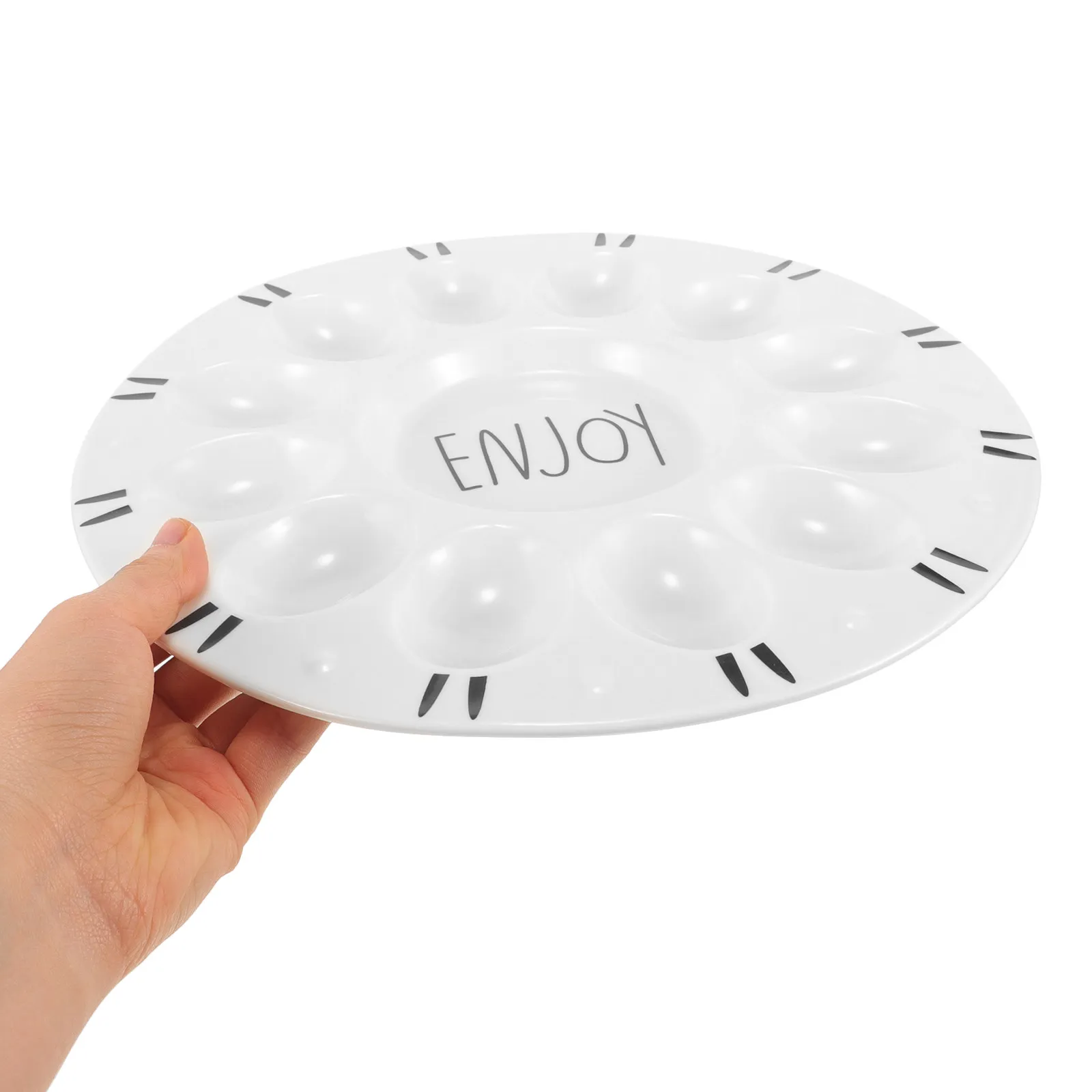 

Egg Serving Platter Ceramic Heart Design Deviled Eggs Tray Party Catering Dessert Dish Holder