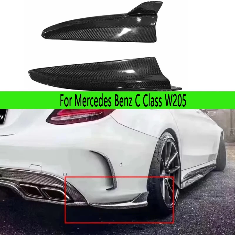 

Для Mercedes-Benz C-класса W205 C63 C43: накладка из карбона на угол заднего бампера, сплиттер, уголок, накладка на задний бампер, автозапчасти