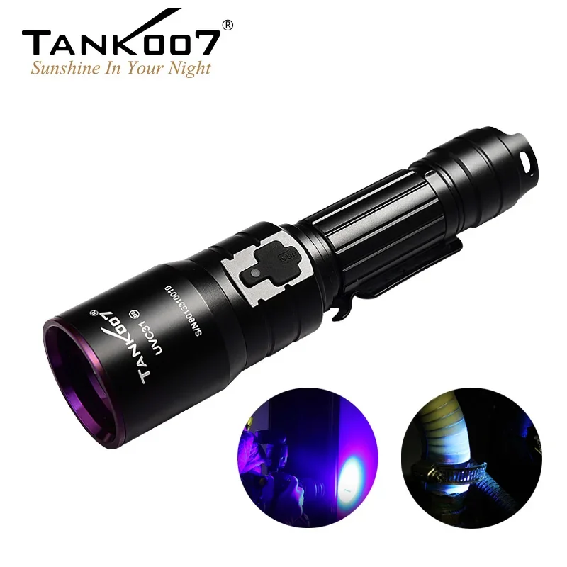 

Tank007 UVC31 High Power 5W 365nm Black Light Ndt UV Flashlight USB Rechargeable UV Torch Light Led Uv Blacklight