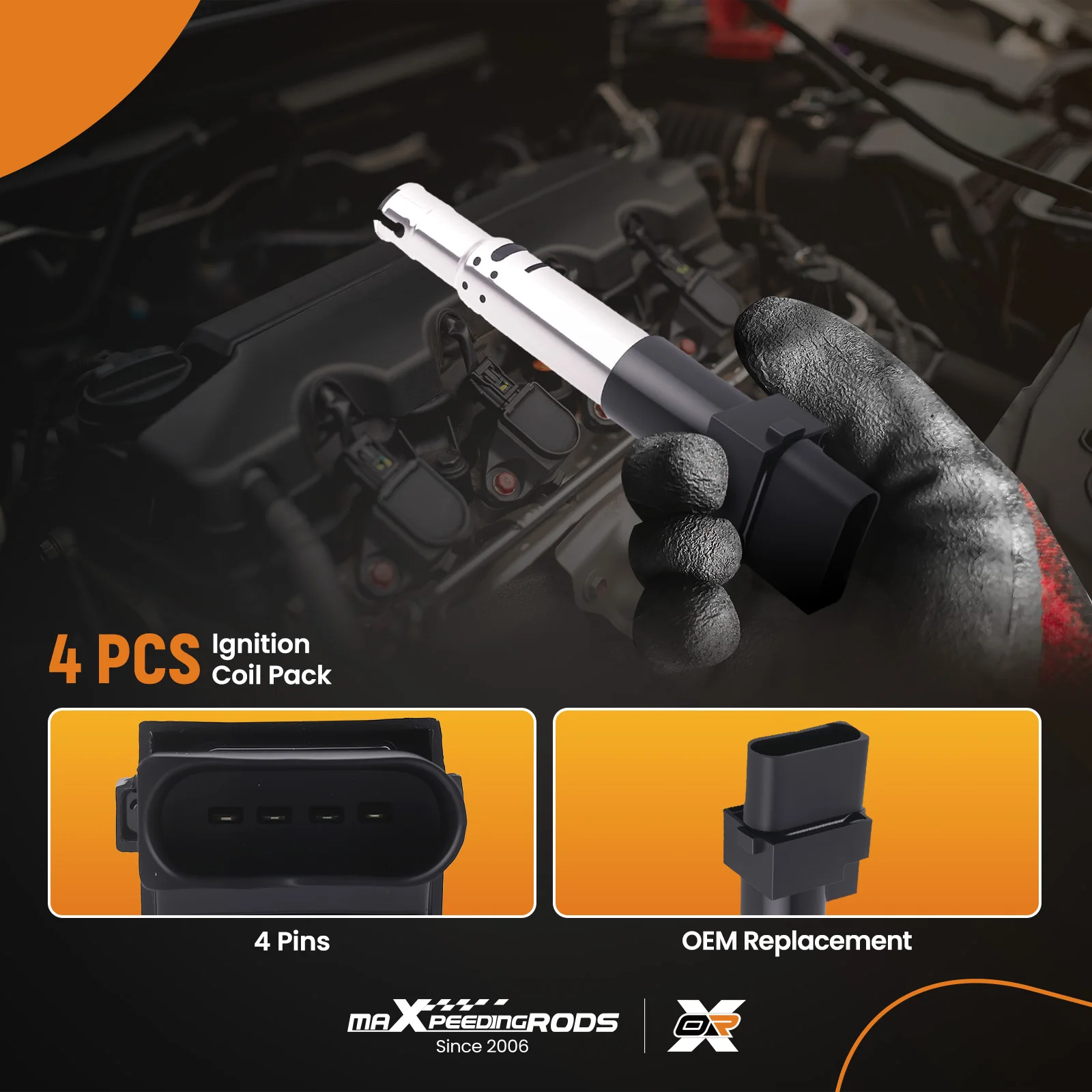 6 قطعة مجموعة ملفات الإشعال لشركة فولكس فاجن طوارق باسات أودي TT 2004-2008 5C1465 E1031 #4