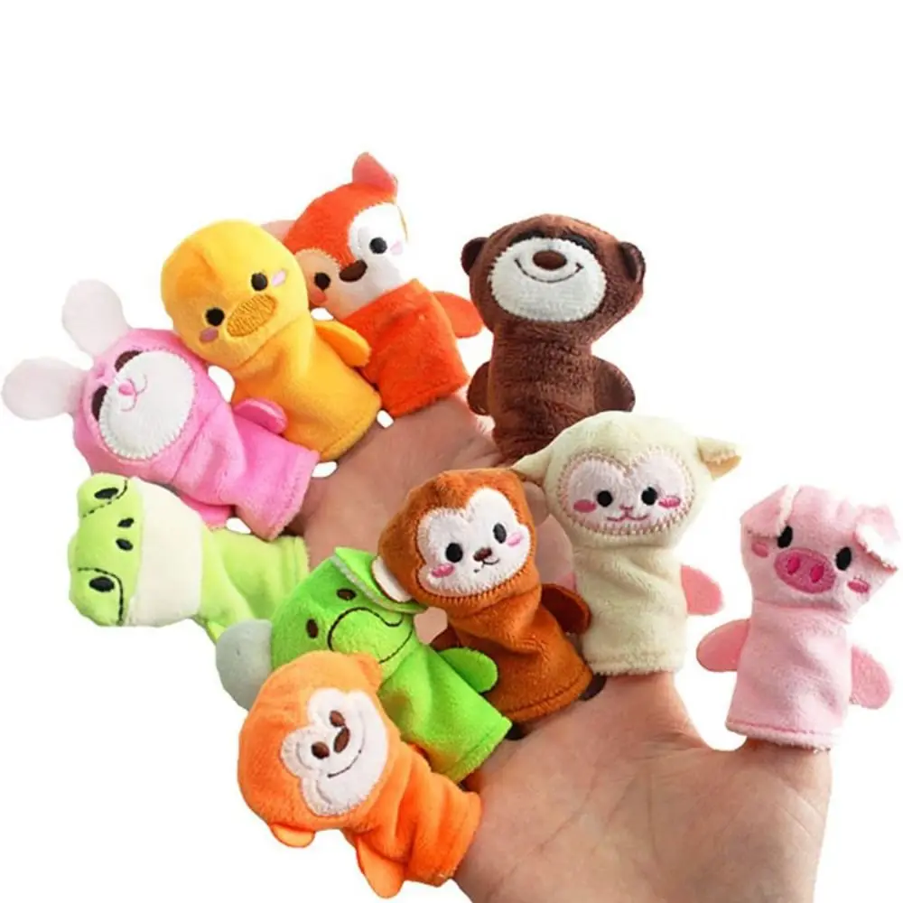 Interactive Parent-Child Children's Hand Puppet Plush Dog Animal Puppet Monkey Frog Finger Puppet Bedtime Story Telling