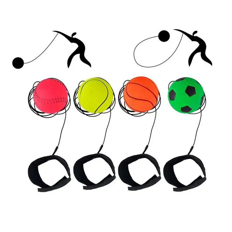 Ball On A String Elastic Rubber Wrist Trainer Ball With String Rebound Wrist Ball For Improving Hand-Eye Coordination And