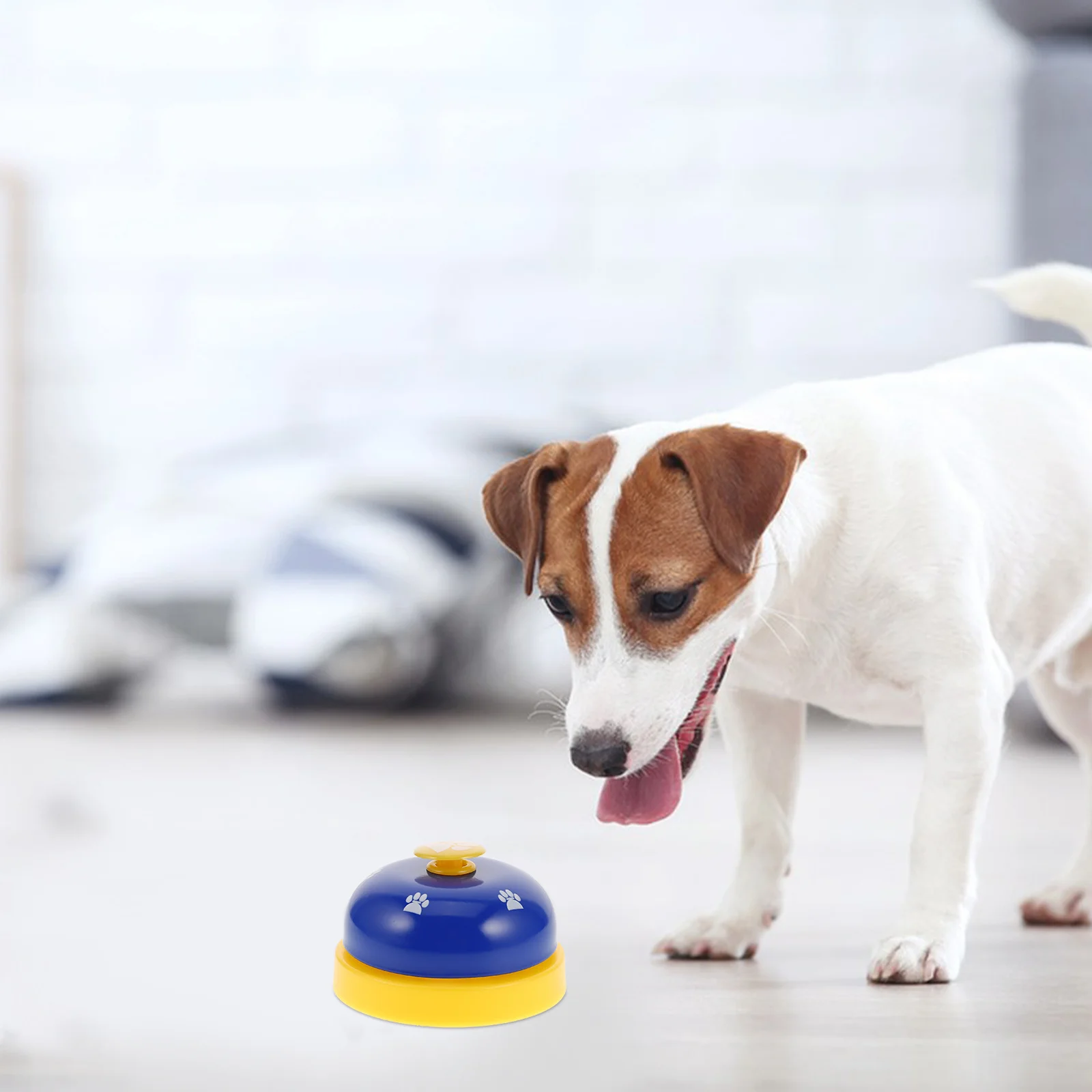 

Pet Dog Potty Training Bells Blue Yellow Footprint Design Communication Device for Puppy Housebreaking Loud Clear Sound Flat