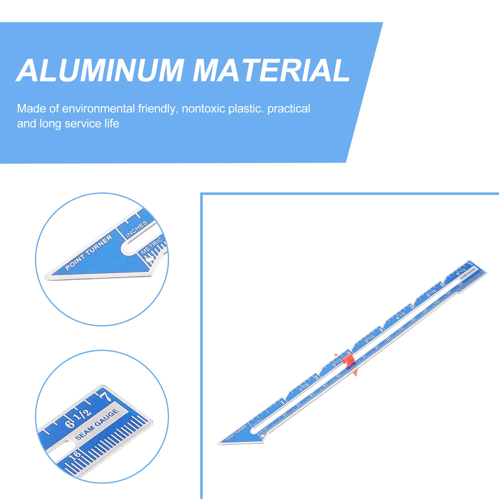 

3pcs Sewing Ruler Fixed Edge Clear Sliding Gauge Measuring Tool for Fabric Buttonhole Quilting Ruler for Beginners