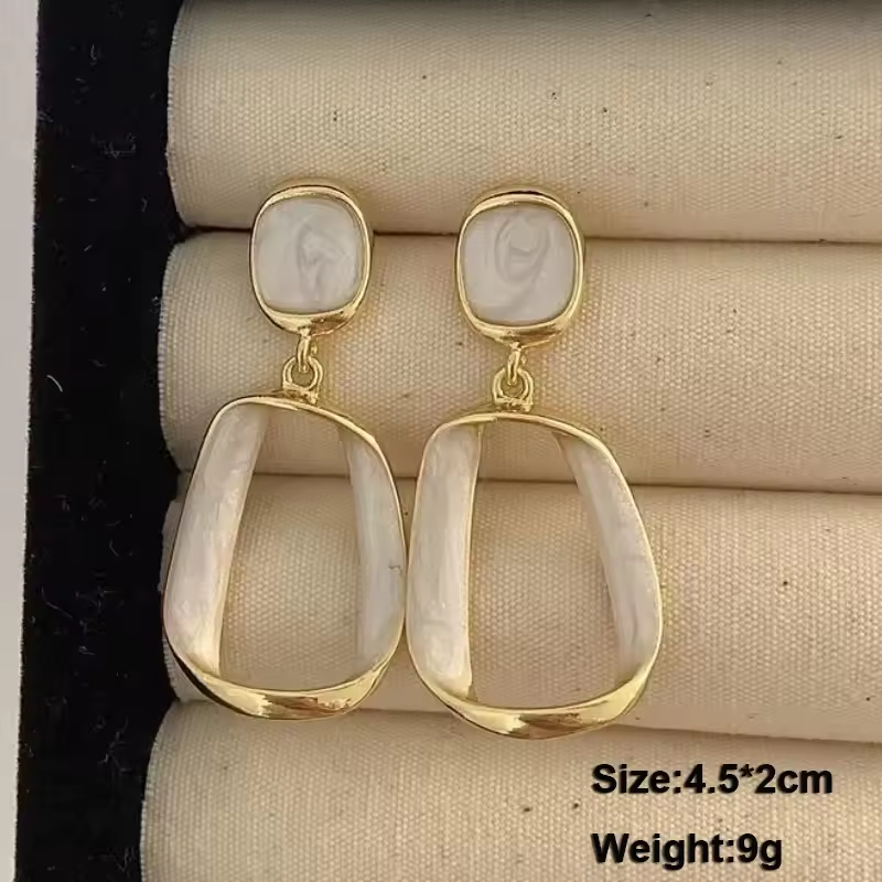 Pure White Women's Dangle Earrings Blooming Flower Acrylic Enamel Butterfly Imitation Pearl Heart Hanging Earrings Elegant brinc - Image 19