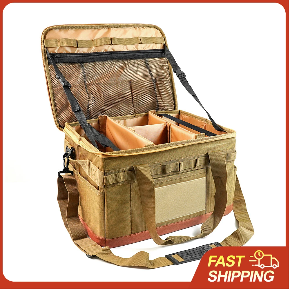 

Large Zipper Camping Bag Anti-crash Stove Cookware Carrying Bag Multifunctional Durable Camping Accessories Storage Organizer