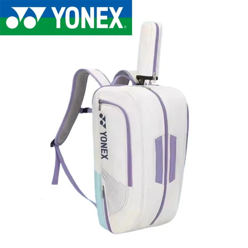 YONEX-Mochila deportiva de alta calidad para raqueta de bádminton, bolso de hombro de cuero para tenis, 4-6 piezas, ajuste multifuncional