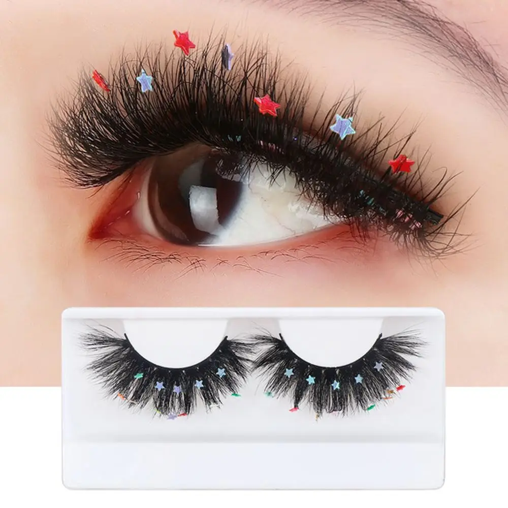 Glitter Sequins Eye Decoration, Long Lasting Star, cílios postiços, estrelas, 3D Lash Extension, Eye Makeup Tool