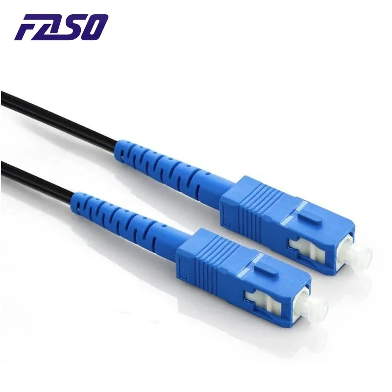 100M SC/UPC Fiber Optic Drop Cable FTTH SM G657A1 Optical Fiber Patch Cord Simplex Indoor Black LSZH Jacket Fibra Jumper Cable