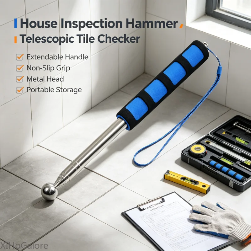 Professional Empty Drum Hammer Kit Wall Knocker Tile Press Rod Home Building Acceptance Inspection Survey Tool Set