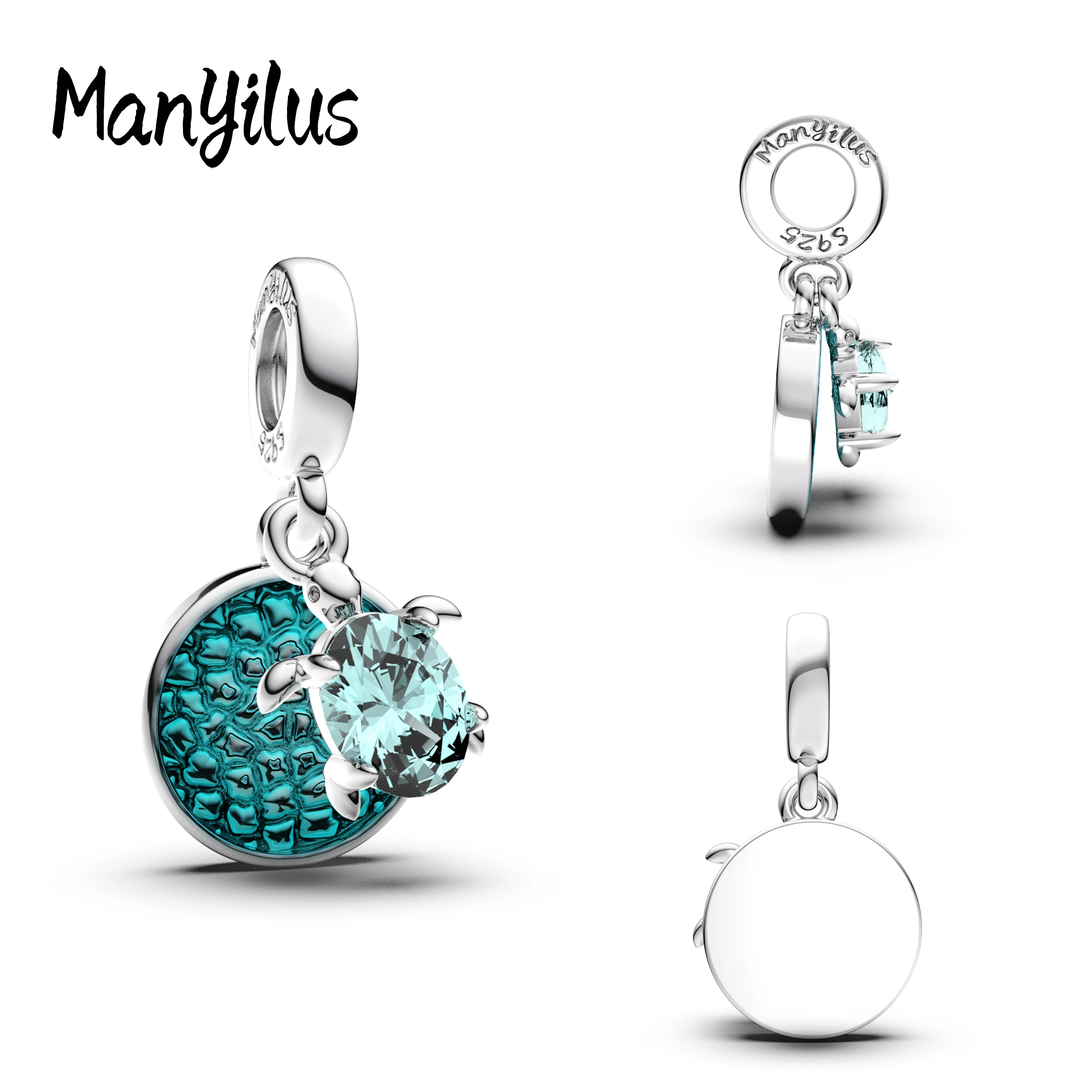 

Manyilus Hot Sale Sea Turtle Charms S925 Sterling Silver Mother Kids Beads For Original Bracelet Charm Silver 925 Gifts