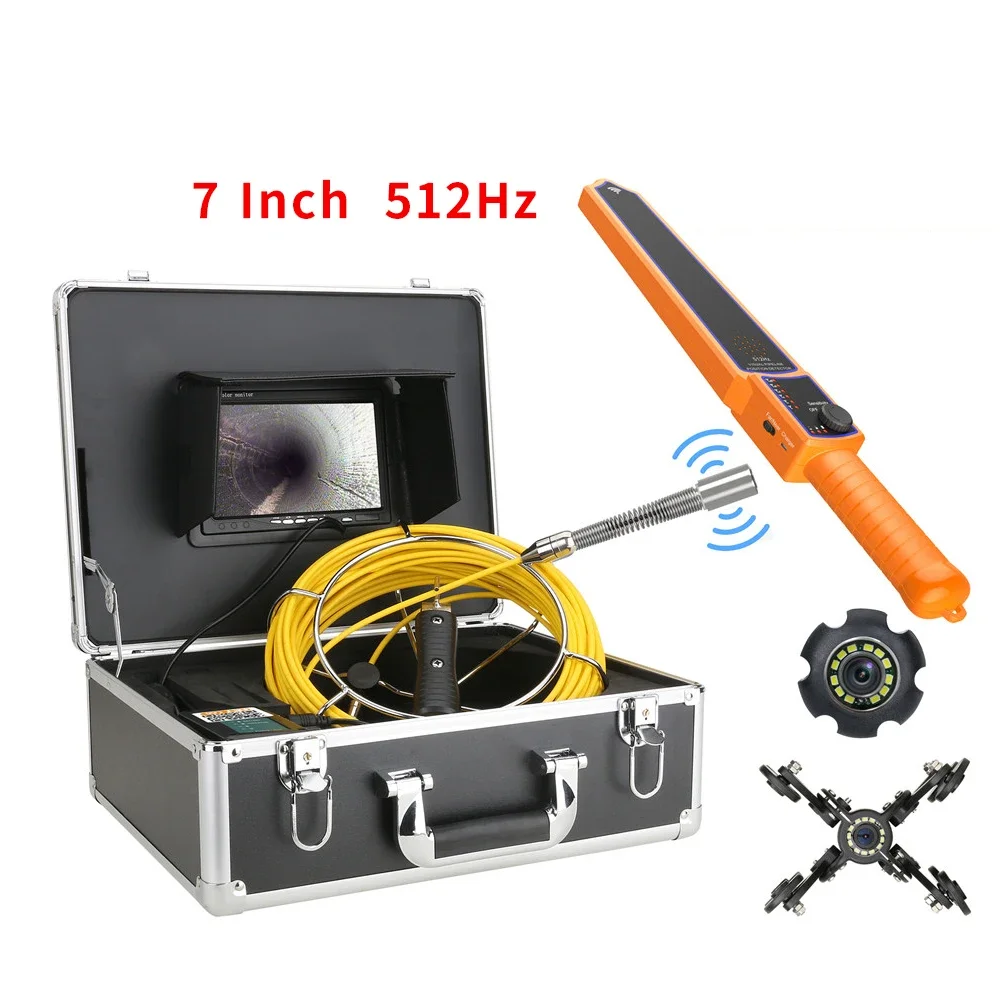 

10-дюймовый монитор, 40 м, 512 Гц, локатор, зонд для проверки труб, промышленный эндоскоп, дренажный канализационный счетчик, камера 22 мм